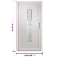 Voordeur 108x200 cm PVC wit 9