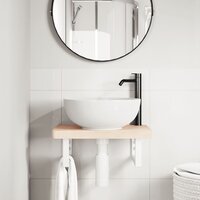 Badkamer wandschap staal en massief beukenhout 3