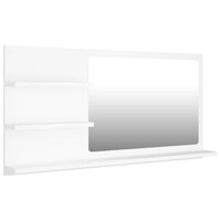 Badkamerspiegel 90x10,5x45 cm bewerkt hout wit 2
