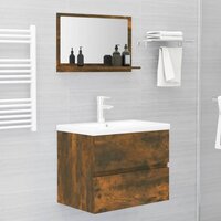 Badkamerspiegel 60x10,5x37 cm bewerkt hout gerookt eikenkleurig 5