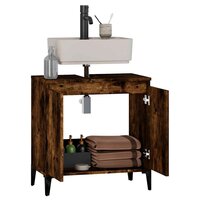 Wastafelkast 58x33x60 cm bewerkt hout gerookt eikenkleurig 5