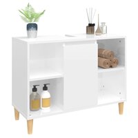 Wastafelkast 80x33x60 cm bewerkt hout hoogglans wit 4