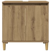 Wastafelkast 58x33x60 cm bewerkt hout artisanaal eikenkleur 4