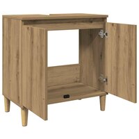 Wastafelkast 58x33x60 cm bewerkt hout artisanaal eikenkleur 5