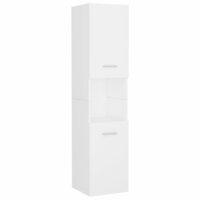 Badkamerkast 30x30x130 cm bewerkt hout wit 2