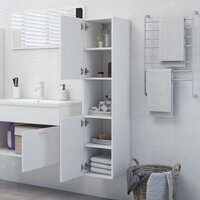Badkamerkast 30x30x130 cm bewerkt hout wit 3