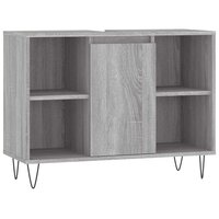 Badkamerkast 80x33x60 cm bewerkt hout grijs sonoma eikenkleurig 2