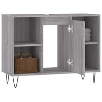 Badkamerkast 80x33x60 cm bewerkt hout grijs sonoma eikenkleurig 4