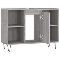 Badkamerkast 80x33x60 cm bewerkt hout grijs sonoma eikenkleurig 6