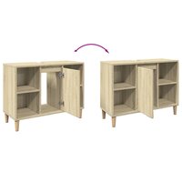 Badkamerkast 80x33x60 cm bewerkt hout sonoma eikenkleurig 8