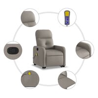 Sta-op-massagestoel verstelbaar stof taupe 8