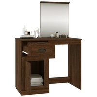 Kaptafel met spiegel 90x50x132,5 cm bewerkt hout bruineiken 5