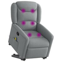 Sta-op-massagestoel verstelbaar stof lichtgrijs 3