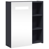 Badkamerkast met spiegel en LED 45x13x52 cm grijs 2