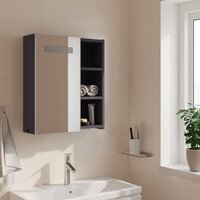 Badkamerkast met spiegel en LED 45x13x52 cm grijs 3