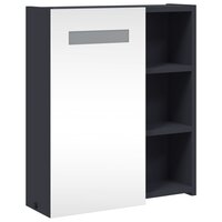 Badkamerkast met spiegel en LED 45x13x52 cm grijs 4