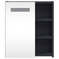 Badkamerkast met spiegel en LED 45x13x52 cm grijs 6
