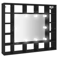 Spiegelkast met LED-verlichting 91x15x76,5 cm zwart 2