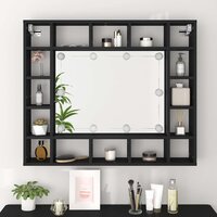 Spiegelkast met LED-verlichting 91x15x76,5 cm zwart 4