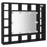 Spiegelkast met LED-verlichting 91x15x76,5 cm zwart 6