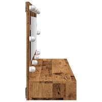 Spiegelkast met LED-verlichting 90x31,5x62 cm oud houtkleurig 6