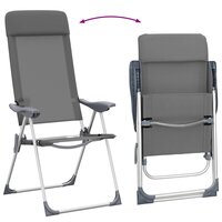 Campingstoelen 4 st inklapbaar aluminium grijs 8