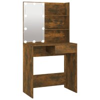 Kaptafel met LED-verlichting 74,5x40x141 cm gerookt eikenkleur 2