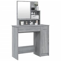 Kaptafel met spiegel 86,5x35x136 cm grijs sonoma eikenkleurig 4