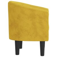 Kuipstoel fluweel geel 4