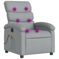 Massagestoel met lichtgrijze stof 2