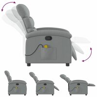 Massagestoel met lichtgrijze stof 7