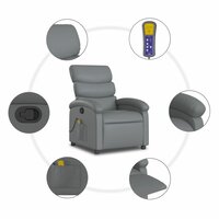 Massagestoel van grijs kunstleer 8