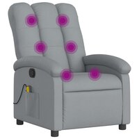 Massagestoel met lichtgrijze stof 2