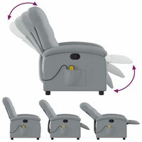 Massagestoel met lichtgrijze stof 7