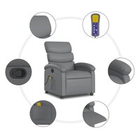 Massagestoel verstelbaar kunstleer grijs 9