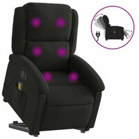 Sta-op-massagestoel elektrisch verstelbaar stof zwart 2