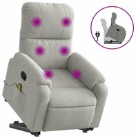 Sta-op-massagestoel verstelbaar microvezelstof lichtgrijs 2