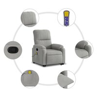 Sta-op-massagestoel verstelbaar microvezelstof lichtgrijs 8