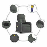 Sta-op-massagestoel verstelbaar stof donkergrijs 8