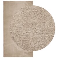 Vloerkleed HUARTE laagpolig zacht wasbaar 60x110 cm zandkleurig 3