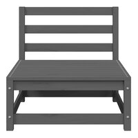Tuinmiddenbank met antracietkleurige kussens grenenhout grijs 3