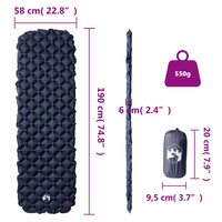 Kampeermatras opblaasbaar 190x58x6 cm 1- persoons grijs 6