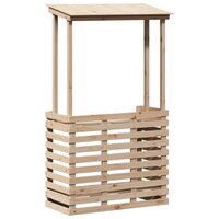 Tuinbartafel met dak 112,5x57x195,5 cm massief hout 2