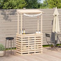 Tuinbartafel met dak 112,5x57x195,5 cm massief hout 3