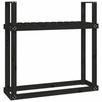 Haardhoutrek 110x35x108,5 cm massief grenenhout zwart 2