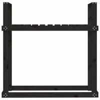 Haardhoutrek 110x35x108,5 cm massief grenenhout zwart 5