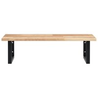 Badkamer wandschap staal en massief acaciahout 4