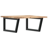 Badkamer wandschap staal en massief acaciahout 2