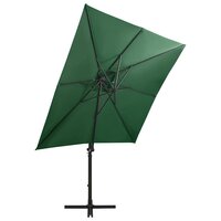 Zweefparasol met paal en LED-verlichting 250 cm groen 4