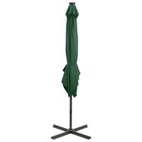 Zweefparasol met paal en LED-verlichting 250 cm groen 7